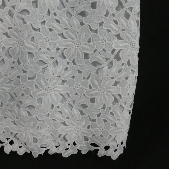 LOFT | 00P | Elegant White Floral Lace Mini Dress - Picture 8 of 14